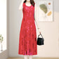Round Neck Sleeveless Embossed Midi Dress
