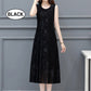 Round Neck Sleeveless Embossed Midi Dress