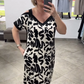 Nya sommarklänningar - Off-Shoulder V-Neck Modeklänning med Andningsbar Funktion