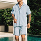 ✨Hot Sale 50% rabatt✨Trendigt casual set med kortärmad skjorta och shorts för män
