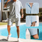 ✨Hot Sale 50% rabatt✨Trendigt casual set med kortärmad skjorta och shorts för män