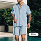 ✨Hot Sale 50% rabatt✨Trendigt casual set med kortärmad skjorta och shorts för män