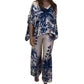 Casual Botanical Print 2-delat set för kvinnor