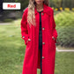 🥰Säsongserbjudande till superlågt pris🥰Kvinnors Knapp-Down Lång Enfärgad Kappa