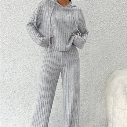 🎉Ny produktkampanj till superlåga priser💥Lös hoodie-stickad tröja set