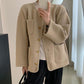 ✨Få 60% rabatt💖 Simple Temperament Metal Button Short Coat för kvinnor