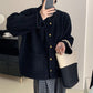 ✨Få 60% rabatt💖 Simple Temperament Metal Button Short Coat för kvinnor