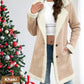 ❄️Winter-Specials❄️Women's Mid-lång kappa med knäppning och uppfälld krage och sherpafoder
