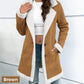 ❄️Winter-Specials❄️Women's Mid-lång kappa med knäppning och uppfälld krage och sherpafoder