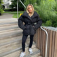 🖤Black Friday Rea: 50% RABATT🔥Kvinnors Stiliga Enfärgade Snörjacka Med Quilted Design