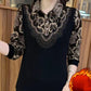 ✨Vintererbjudande💖Elegant Varm Förtjockad Blus med Blomkrage