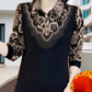 ✨Vintererbjudande💖Elegant Varm Förtjockad Blus med Blomkrage
