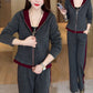 Women's Trendy Warm Hooded Jacket & Pants Two-Piece Set