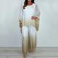 Mesh Mix Dip Dye-set med löst hängande topp och byxor