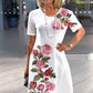 2025 Ny Rose Bloom kortärmad klänning