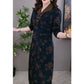 LAPEL V-NECK Slim Fashion Long Sleeve A-line klänning (49%rabatt)