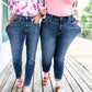 🔥Nyårsrea 50% rabatt🔥 Jeans med mageskydd och manschett i smal passform