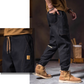 Herrmode casual lösa fickor skarvade solida färgbyxor