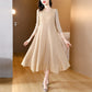 💃 MIDI-hylsa veckad V-Neck Loose Dress （65% rabatt）