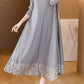 💃 MIDI-hylsa veckad V-Neck Loose Dress （65% rabatt）