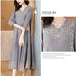 💃 MIDI-hylsa veckad V-Neck Loose Dress （65% rabatt）